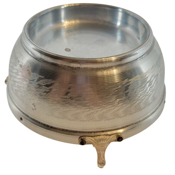 Vintage Prague Musical Powder Box Silver Tone Floral Lid 6" Plays Blue Danube - Picture 7 of 16